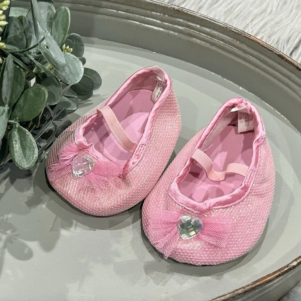 Build A Bear Workshop Pink Sparkle Heels with Tulle & Rhinestone